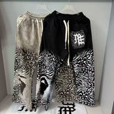 Mixed Emotion Lion Animal‑Print Wide Leg Sweatpants