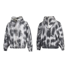 Thug Club Tie Dye Raw Seam Zip Cropped Hoodie, Unisex