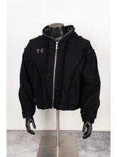 Thug Club Black Raw Seam Zip-Up Cropped Hoodie, Unisex