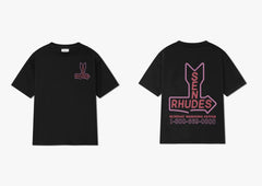 Rhude Sen Rhudes Arrow Slogan Dual‑Sided Oversized T‑Shirt Black