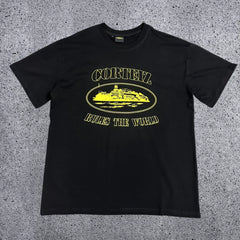 Corteiz "Rules The World" Alcatraz Graphic Tee (Black & Yellow Edition)