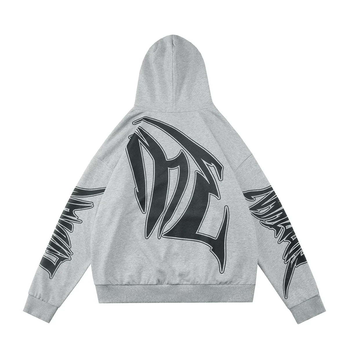 Mixed Emotion Grey Hoodie – Black Art Font Back Print