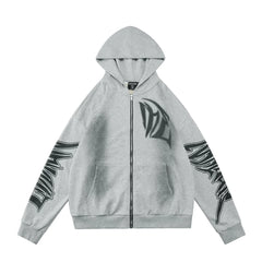 Mixed Emotion Grey Hoodie – Black Art Font Back Print