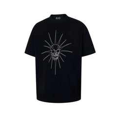 Thug Club Rhinestone Sun Devil Skull Oversized T-Shirt, Unisex