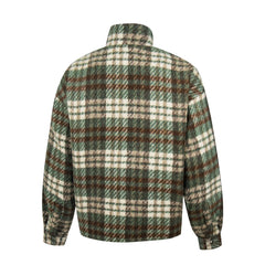 Thug Club Green Plaid Wool Blend Zip Jacket, Unisex