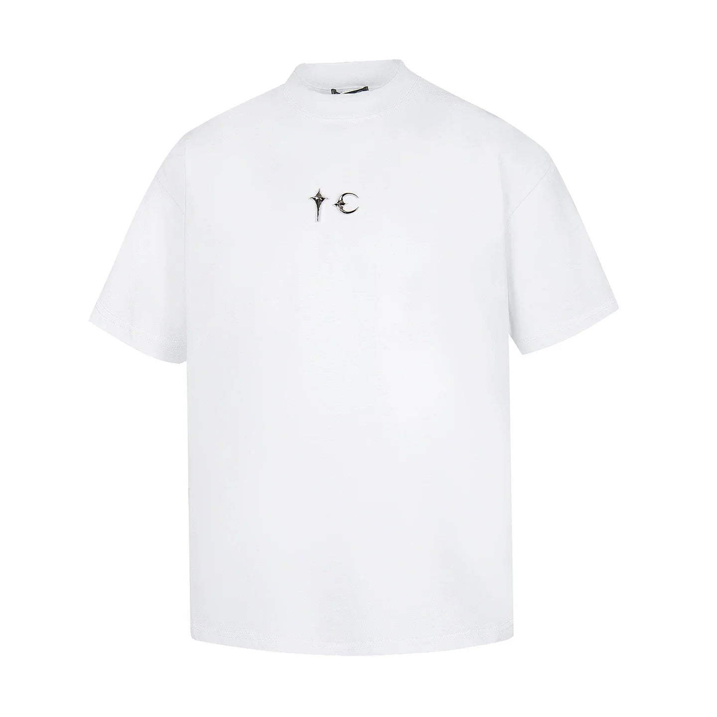 Thug Club White Metal Star Moon Logo Oversized T-Shirt, Unisex