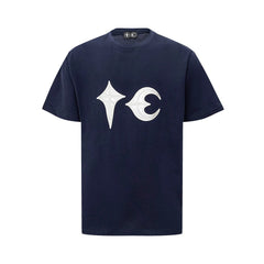 Thug Club Navy White Star Moon Embroidery Oversized T-Shirt, Unisex
