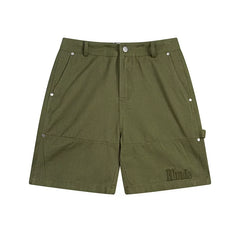 Rhude Olive Green Rivet Cargo Shorts