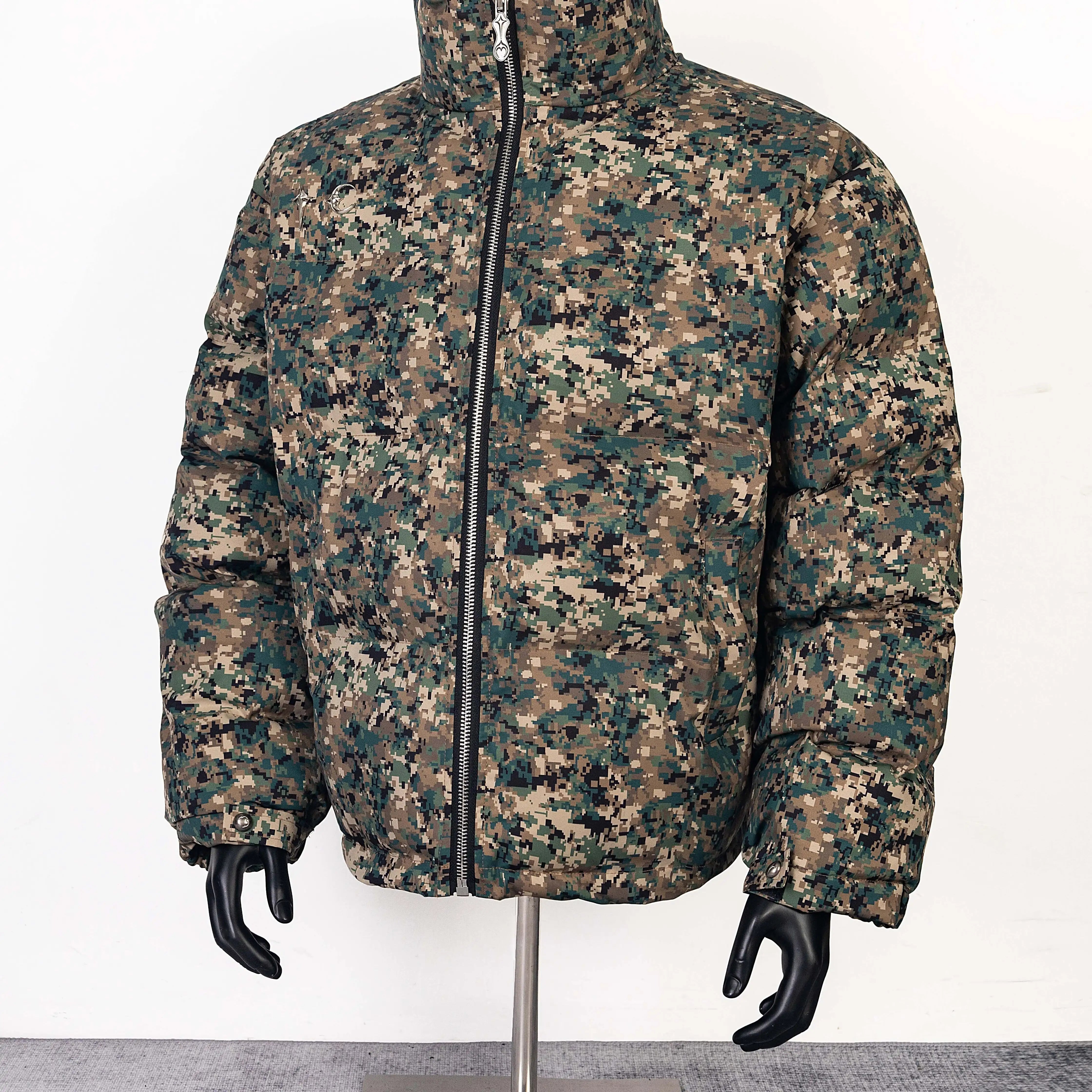 Thug Club Digital Camo Stand Collar Puffer Jacket, Unisex