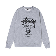 STUSSY World Tour Grey Crewneck Sweatshirt